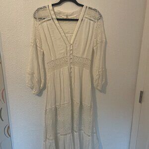 Spell & The Gypsy Olivia Lace Maxi Dress Size M White